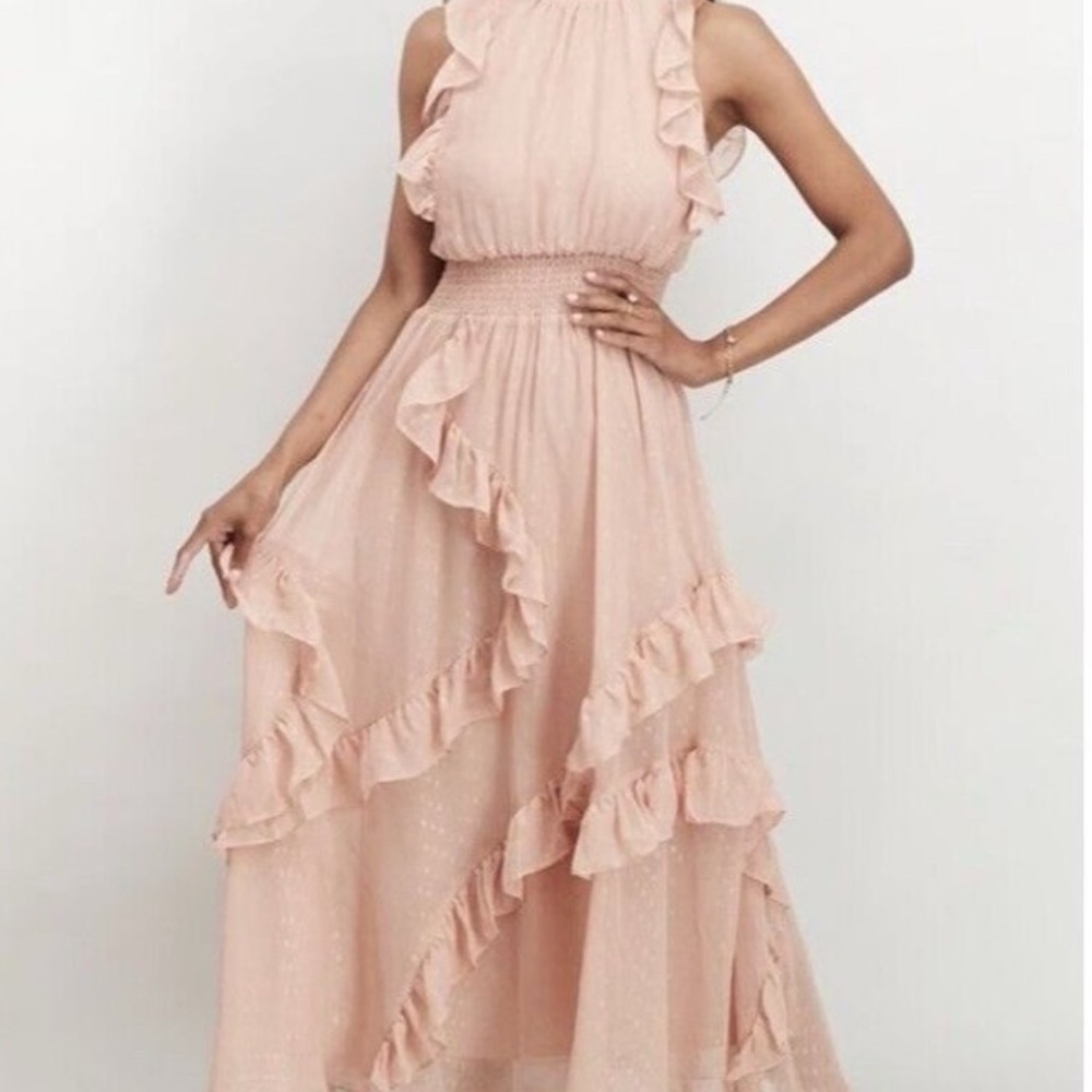 Avec Les Filles Blush Ruffled Maxi Dress - Picture 2 of 5